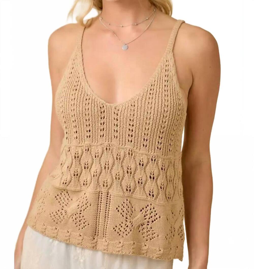 NEW MAIN STRIP golden hour knit top in taupe